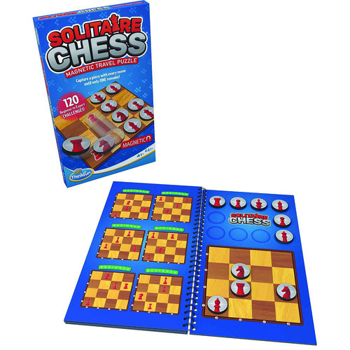 ThinkFun Solitaire Chess Magnetic Travel Logic and Problem Solving Game 8y+