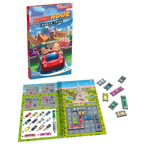 ThinkFun Rush Hour World Tour Travel Puzzle Logic & Problem Solving Game 8+