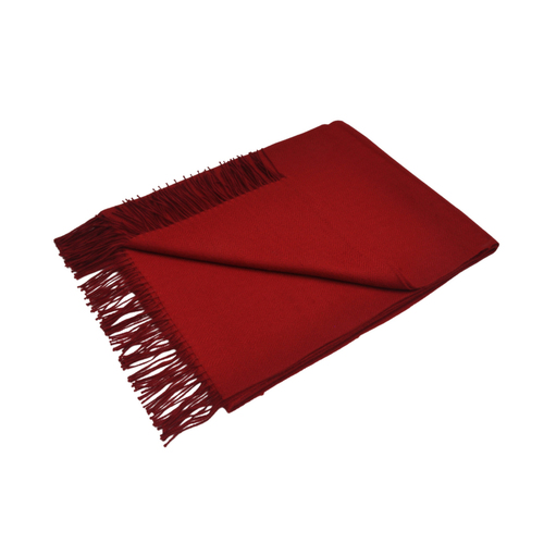 Auskin Alpaca Woven Throw Rug Blanket 130x170cm - Red