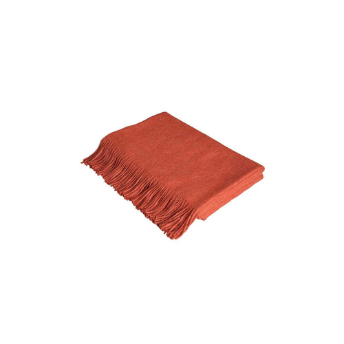 Auskin Alpaca Throw Decorative Blanket 145x185cm - Orange Melange