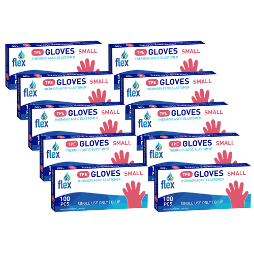 1000pc Saniflex TPE Disposable Gloves  Blue Size S