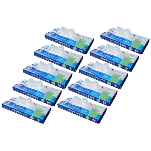 1000pc Saniflex TPE Disposable Gloves Clear Size L