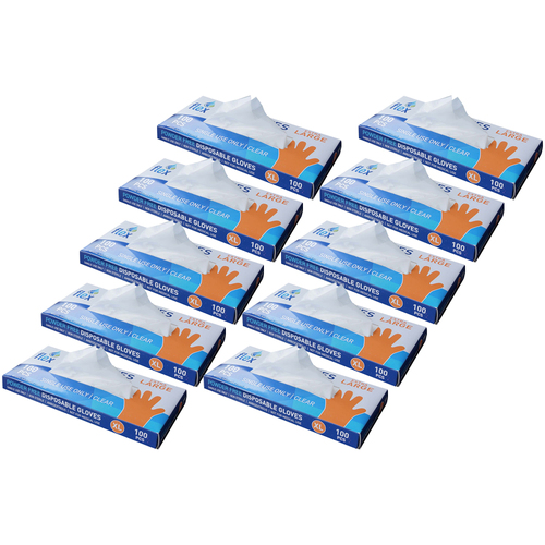 1000pc Saniflex TPE Disposable Gloves Clear Size XL