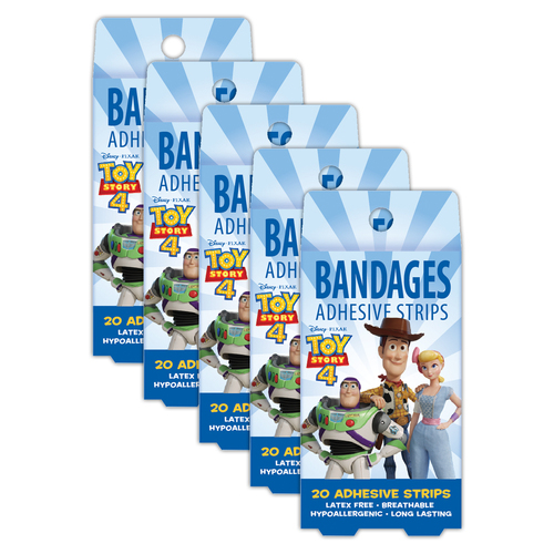 5x 20pc Toy Story Bandages Adhesive Strips Kids/Children 6y+