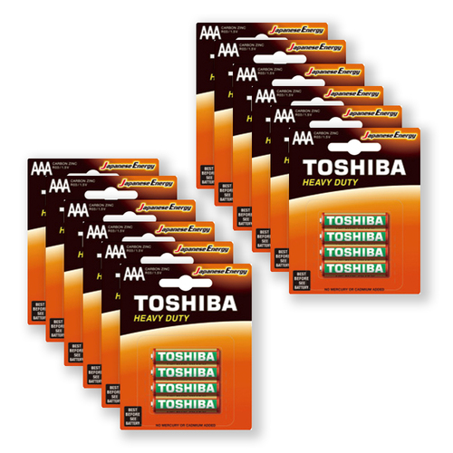 12x 4PK Toshiba Heavy Duty High Performance AAA Batteries