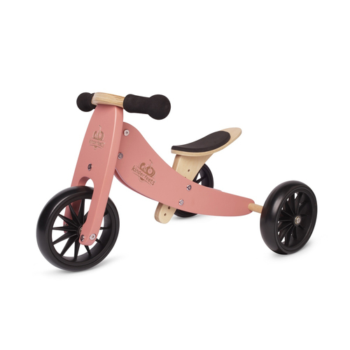 Kinderfeets 62cm Wood Tiny Tot Balance Bike Ride-On Toy Coral 24m+