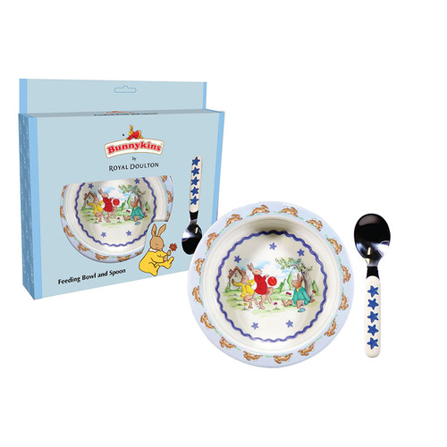 Bunnykins Feeding Bowl & Spoon Shining Stars Design 18M+ Blue