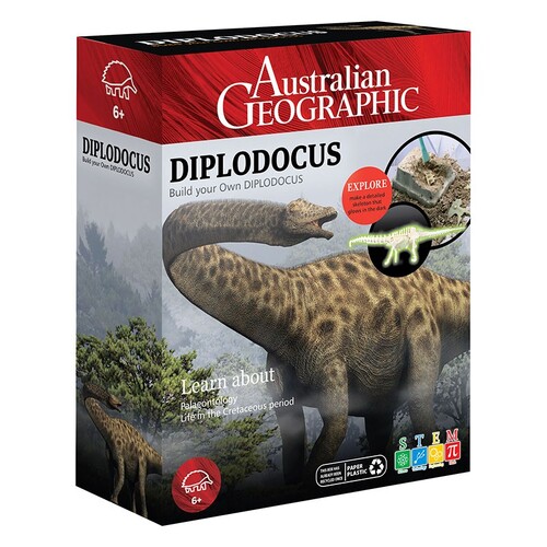 Australian Geographic Diplodocus Building Dinosaur Kit Toy 6+