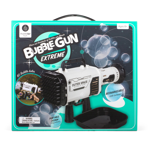 Thumbs Up Extreme Bubble Launcher Gun w/ USB White/Black 3y+