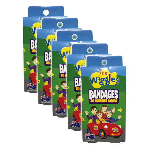 5x 20pc The Wiggles Bandages Adhesive Strips Kids 6y+