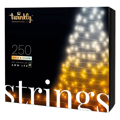 Twinkly Gen II Smart 250 Gold/Silver AWW LED String Lights Bluetooth/WiFi