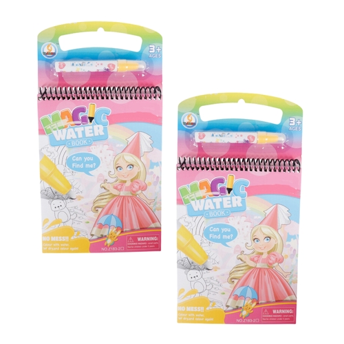 2PK Razoo Magic Water Book With Water Pen Princess Series 31x17cm 3+