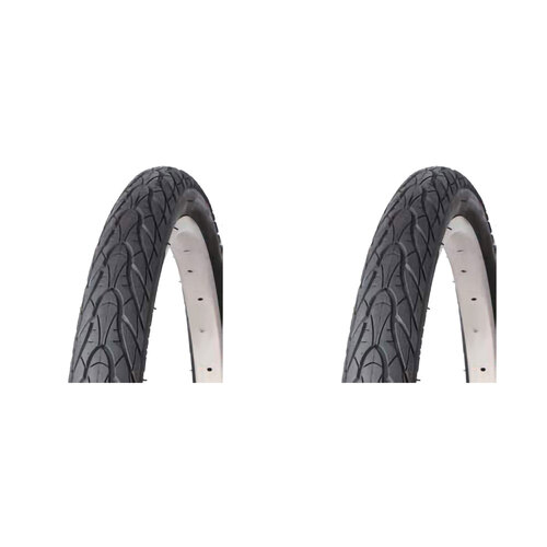 2PK AirPro Street Style Bicycle Tyre Replacement 24x1.75'' Black