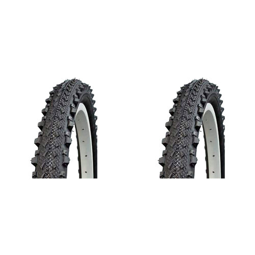 2PK AirPro MTB Style Bicycle Tyre Replacement 24x1.95'' Black