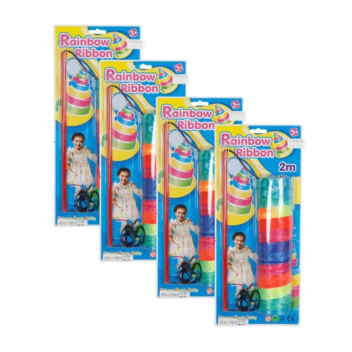 4PK Razoo Magic Rainbow Twirling Ribbon Play Toy Set 2M 3+