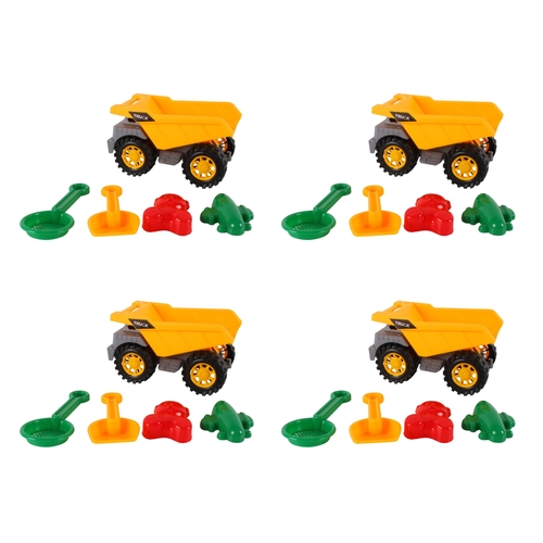 4x 5Pce Razoo Beach Dump Truck Play Toy Set 16x10cm  18m+