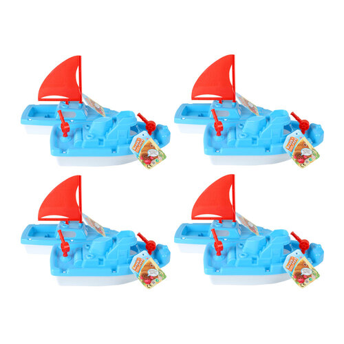 4PK Razoo Beach Tug Boat 28cm Play Toy Set 13x28cm Assorted 18m+