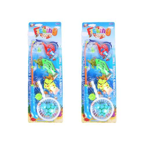 2x 10Pce Razoo Fishing Game With 42cm Rod Play Toy Set 55x19cm 3+