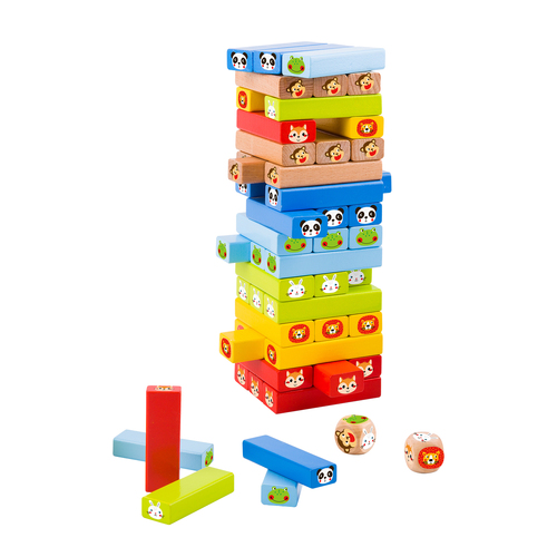 Tooky Toy Block Stacking Animals Board Game