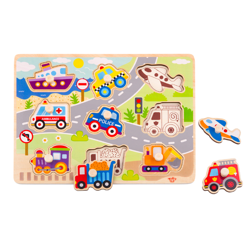 Tooky Toy Vehicle Peg Puzzle