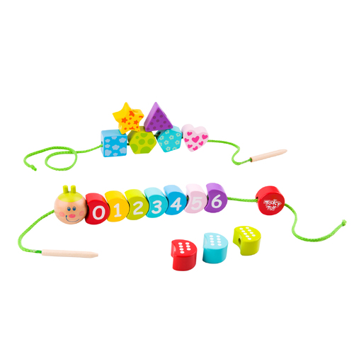 Tooky Toy Lacing Blocks- Caterpillar