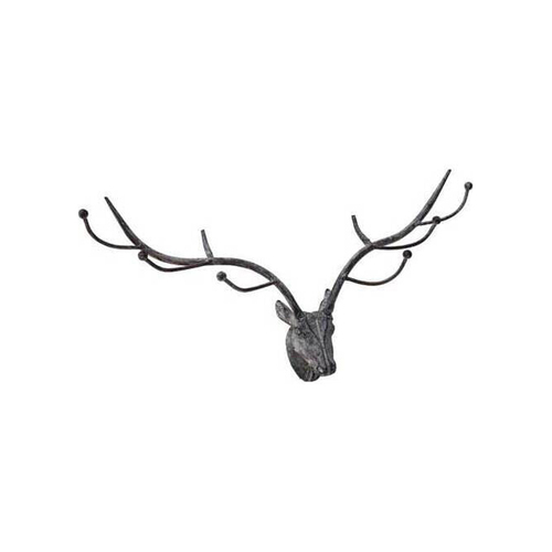 LVD Metal Decorative Hooks Antler Deer Home/Office Decor 39.37cm Black