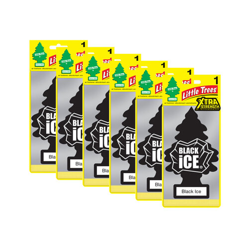 6PK Little Tree Extra Strength Black Ice Car Scent Fragrance 4x12cm