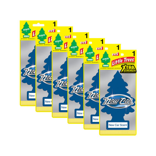 6PK Little Tree Extra Strength New Car Car Scent Fragrance 4x12cm