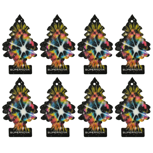 8PK Little Tree 1 Pack Supernova Car Air Freshener Long-Lasting Scent 12x4cm