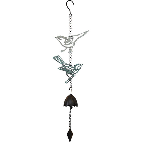 LVD 68cm Metal Hanging Bell Bird Double Wind Chime Home Decor