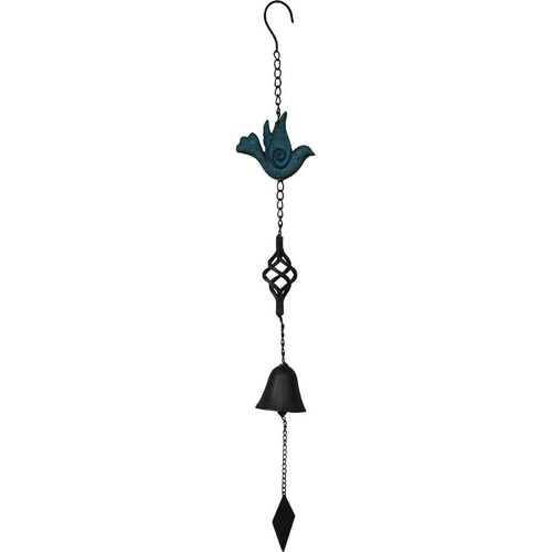 LVD 78cm Metal Hanging Bell Blue Bird Wind Chime Home Decor