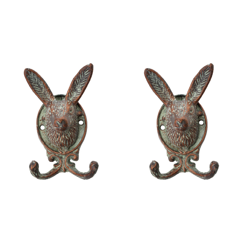 2PK LVD Metal Decorative Hook Rabbit Home Decor 14cm - Brown