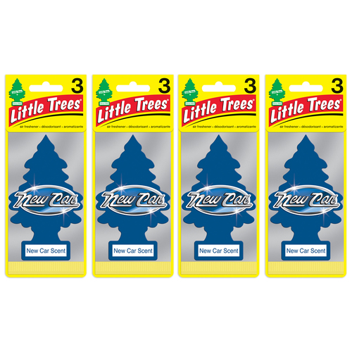 4PK Little Tree 3 Pack New Car Car Air Freshener Long-Lasting Scent 12x4cm