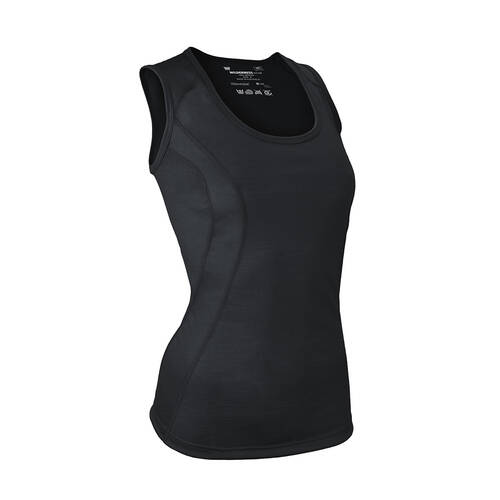 Wilderness Womens Singlet Size 14 Thermal Activewear Black