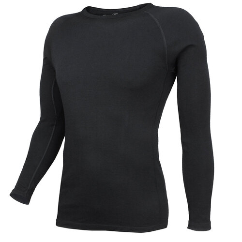 Wilderness Wear Mens Merino Max 260 Long Sleeve Crew Neck Top Black XL