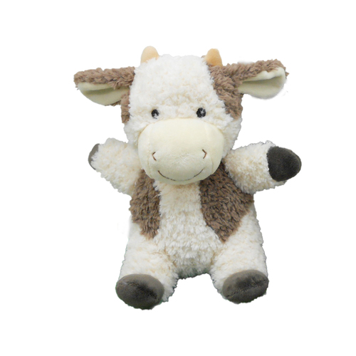 Urban Products Curly 25cm Cow Soft Fabric Animal Plush Toy - White 0M+