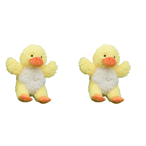 2PK Urban Products Curly 18cm Duck Soft Fabric Animal Plush Toy - Yellow 0M+