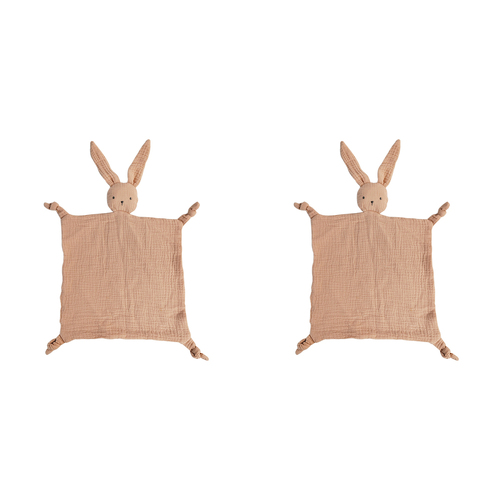 2x Urban Bubsy Bunny Cotton Muslin 30x30cm Comforter - Pink