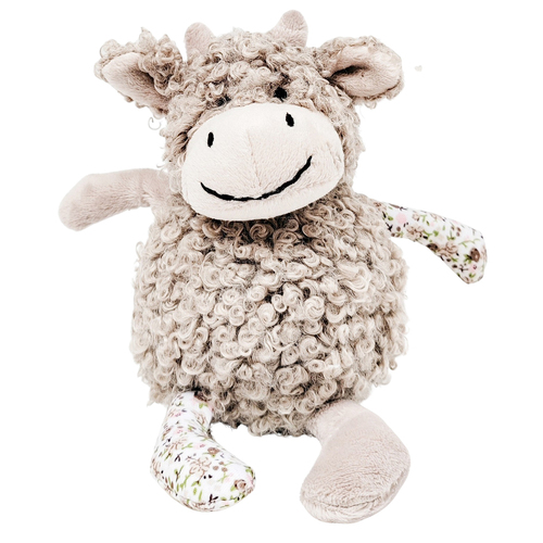 Urban Products Cow Soft Plush Rattle Dark Grey 17cm 0M+