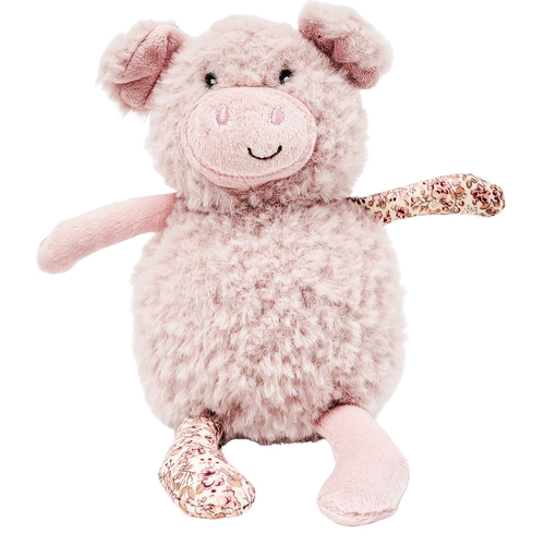 Urban Products Pig Soft Plush Baby Rattle Pink 17cm 0M+