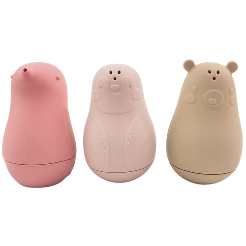 Urban Products Bird, Penguin and Bear Bath Toy Pink 10cm 4M+