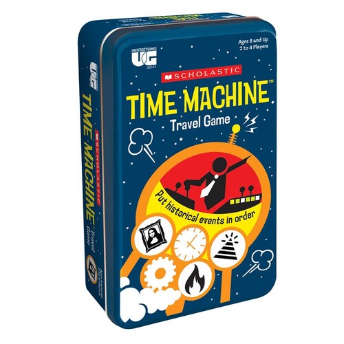 Scholastic Tinned Game Time Machine Travel Card Toy 3+