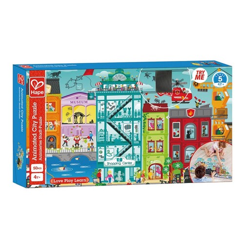 Hape Animated City Puzzle Kids/Toddler Activity Toy 4+