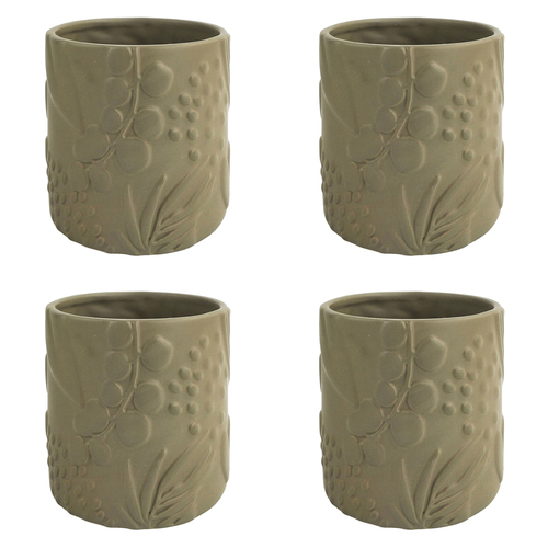 4x Urban Caprice Foliage 14cm Ceramic Planter Pot Medium - Sage