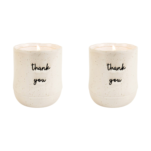 2x Urban Positivity Quote 9cm Vanilla Wax Candle Thank You - White