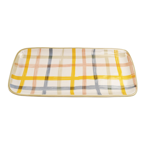 Urban 36cm Ceramic Maldon Check Platter Food Serving Plate