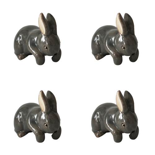 4x Urban 9cm Ceramic Bunny Pot Hanger Figurine - Assorted