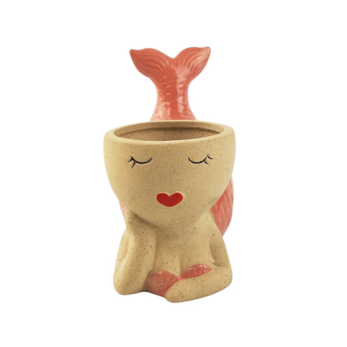 Urban Mermaid 14cm Ceramic Planter Ornament Display Pot - Pink