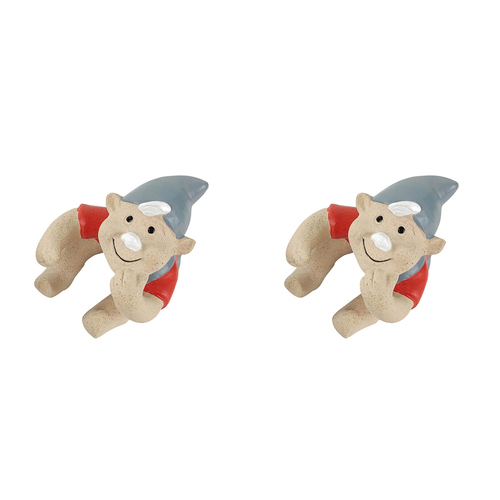 2x Urban 8cm Ceramic Gnome Pot Hanger Figurine - Assorted