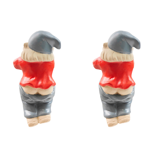 2x Urban 10cm Ceramic Gnome w/ Pants Down Pot Hanger Figurine Decor - Assorted